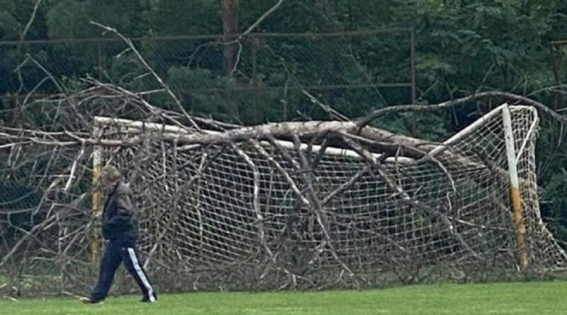 Megyei foci: kidőlő fa elől menekült a kapus, azonnal véget ért a bajnoki